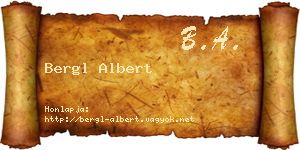 Bergl Albert névjegykártya
