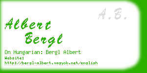 albert bergl business card